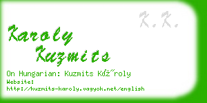 karoly kuzmits business card